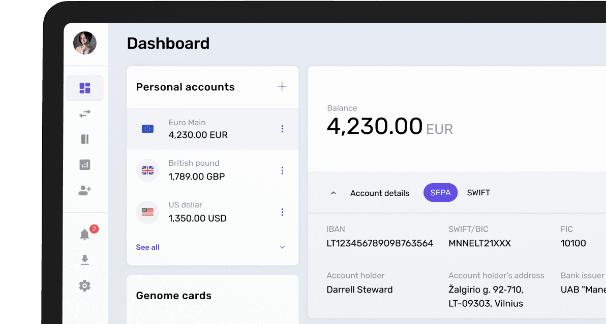 Dediziertes IBAN-Konto