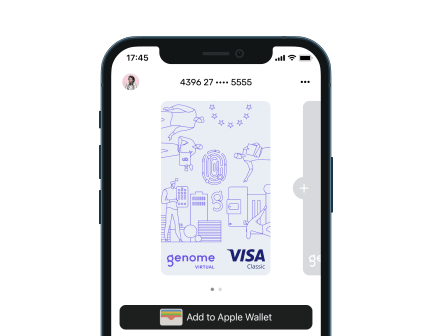 Select the virtual card you want to pay